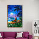 Moon and Woman Round Diamond DIY Picture Full Drill Painting Kit 5D Craft