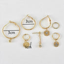 7Pcs/Set Fashion Boho Women Crystal Earrings Set Ear Gift Jewelry Stu E3M4