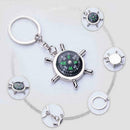 Fashion Unisex Compass Metal Car Keyring Keychain Key Chain Ring Hot Keyfob Z0X0