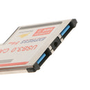 54mm Express Card ExpressCard to 2 Port USB 3.0 HUB Internal Adapter for Laptop
