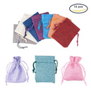 10Pcs Small Burlap Jute Hessian Wedding Favor Gift Candy Bags Drawstring Pouches