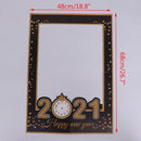 2021 Happy New Year Photo Booth Props Paper Photo Frame Xmas Decors For ParS Hn