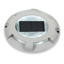 4LED Round Ground Light Waterproof Solar Underground Lamp (Cold White) A