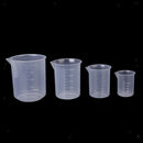 4 Pcs Food Grade Plastic Clear Graduated Measuring Cup Beaker Jug Container for