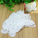 10Pcs 7.3x5.2cm White Lace Butterfly Sewing Applique Embroidery Patch Trim DIY