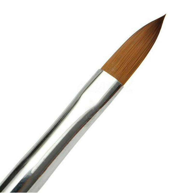 Pro Nail Art Brush Tool For Acrylic & Metal Handle With Diamond Kolinsky Hair 8#