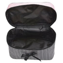 Women Stripe Bow monolayer cosmetic bag (Black) D4K8