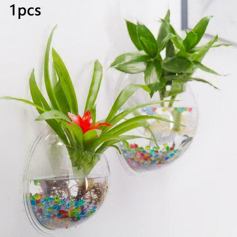 Wall Mounted Fish Tank Bubble Hanging Terrarium New Betta Aquari Goldf O3C8