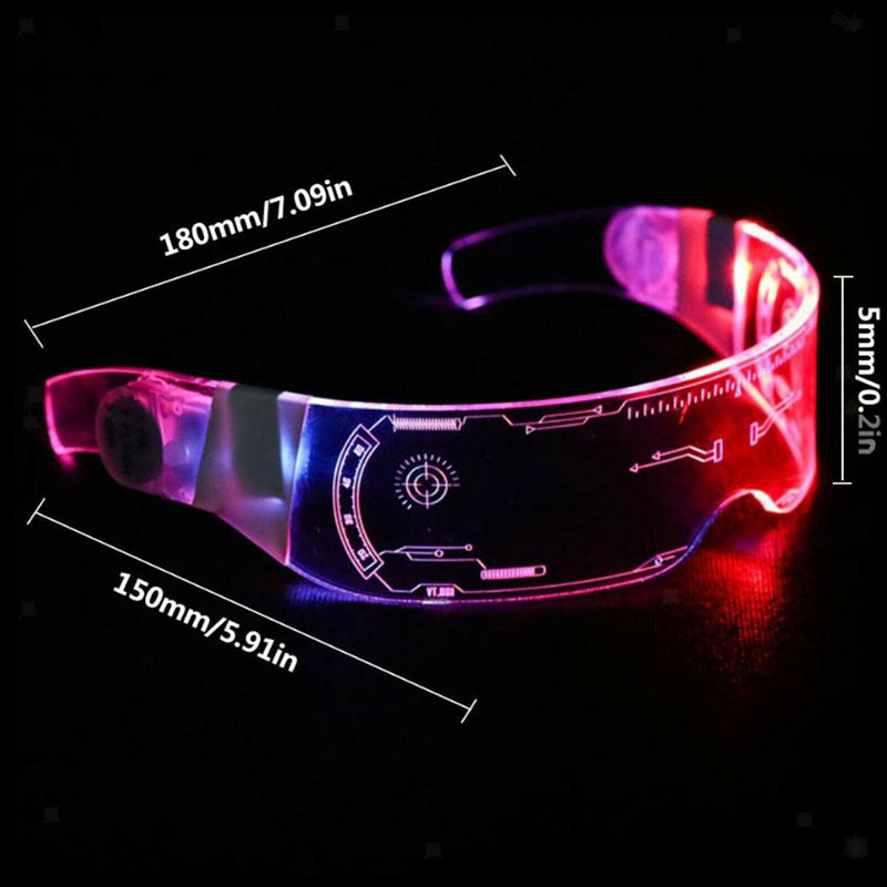 LED Glasses Clear Visor Party Luminous Glasses Light Up Rave DJ Sun Glasses
