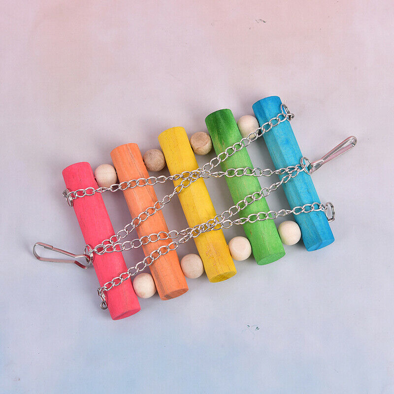 Bird Hanging Swing Toys Wood Parrot Parakeet Perches Finches Pets Accessor Gw