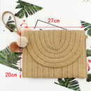 Casual New Ball Hand Clutch Bag Shoulder Crossbody Bag Straw Bag Women Wove
