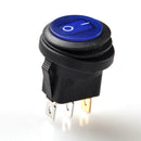 5X 12V 20A Waterproof Round On/Off Rocker Switch Car Auto Boat SPST Mari SOE