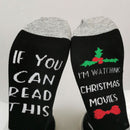 Unisex Christmas Design Socks Cotton Novelty Festive Sock One Size Dark Gray