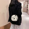 Casual Cow Printed Messenger Bag Women Canvas Small Round Shoulder Pouch