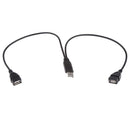 30cm USB A Male to 2Port USB Female Y-Splitter Extension Adapter Cable