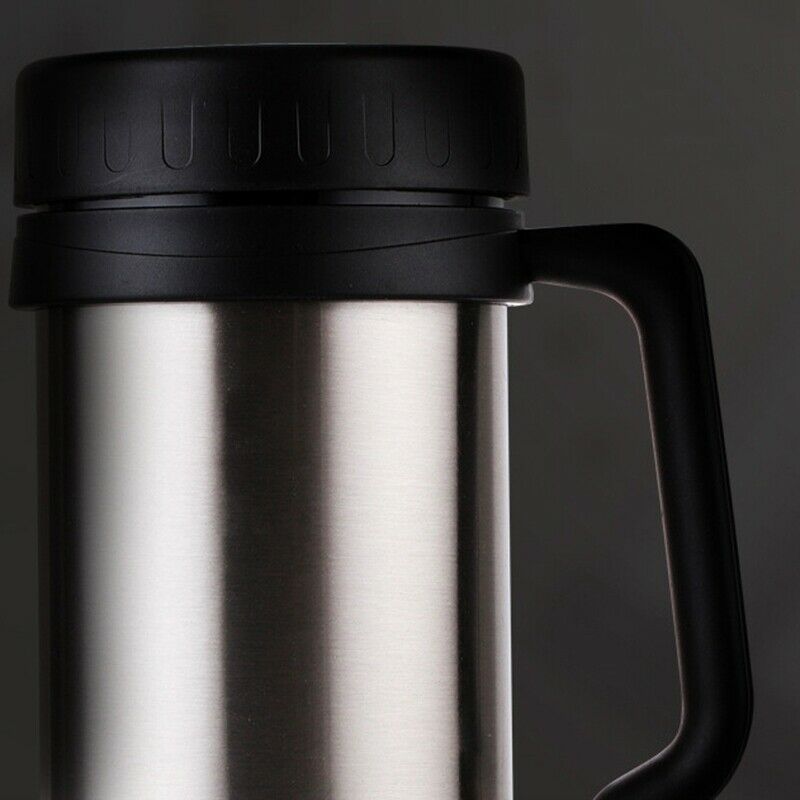 500Ml/17Oz Thermo Mug Stainless Steel Vacuum Flasks With Handle Thermo Cup  F6Y8