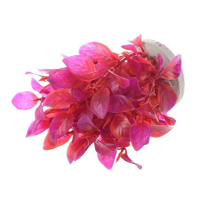 Plastic Aquarium Red Purple Plants Fish Tank Decoration Y6I4