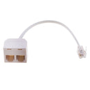 4 Pin RJ11 Jack 2 Way Outlet Telephone Line Socket Splitter Plug Adapter 6P4C