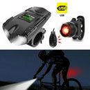 Rechargeable Bike Light Front Rear Headlight Taillight USB Bicycle Power Display