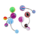 30Pcs Acrylic Ball Body Piercing Jewelry Button Belly Navel Ring Stud Bar