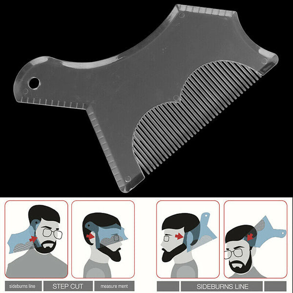 1X Men's Beard Shaping Tool Trimming Shaper Template Guide Shaving Stencil  3C
