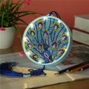 Peacock 5D Diamond Painting LED Light Full Drill For Home Decor Round w/ Tassel