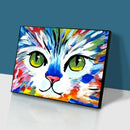 5D DIY Diamond Painting Kits Animal Full Round Drill Picture (B2507 Cat)