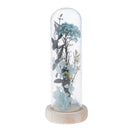 16cm Enhanced Dried Flower Glass Cover Display Cloche Jar Dome Wooden Base c