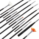 15Pieces Round Pointed Tip Nylon Hair Brushes Set, Nail Art Decorations Brush