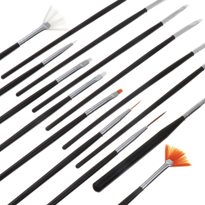 15Pieces Round Pointed Tip Nylon Hair Brushes Set, Nail Art Decorations Brush