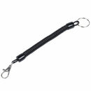Lobster Clasp Black Spring Stretchy Coil Cord Strap Keychain Key Chain Rope K9G8