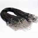 10Pcs Black PU Leather Cord String Rope Lobster Clasp Necklace For DIY s G8U9