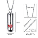 Pill Shape Container  Alert Identification Pendant Necklace Chain 22"