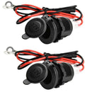 2 Pcs Cigarette Lighter, Waterproof Marine Grade 12V / 24V DC Lighter Socke C9T9