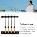 Wall Mounted Accessories 6-rod Display Fixed Fishing Rod Rack Storage Vertical