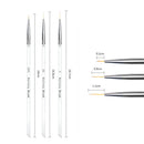 3PCS Nail Art Gel Liner Drawing Brush Flower Painting Acrylic Pen Manicure Tools