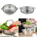 2x Colander Strainer Food Sifter Noodles Drainer Basket W/ Handles Kitchen