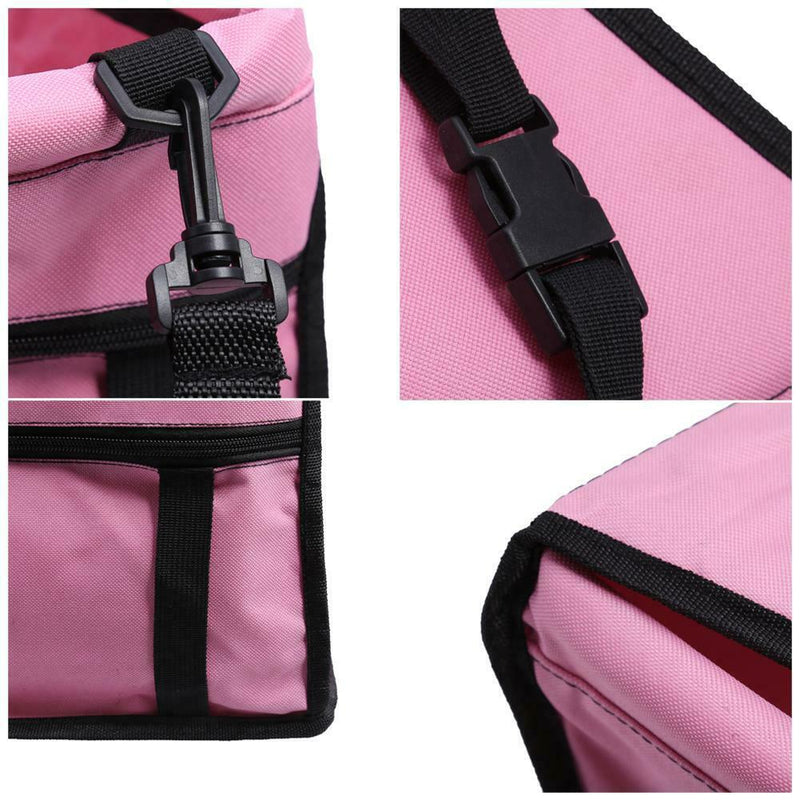 Pet Car Safety Seat Breathable Waterproof Cat Dog Travel Carrier Bag (Pink)