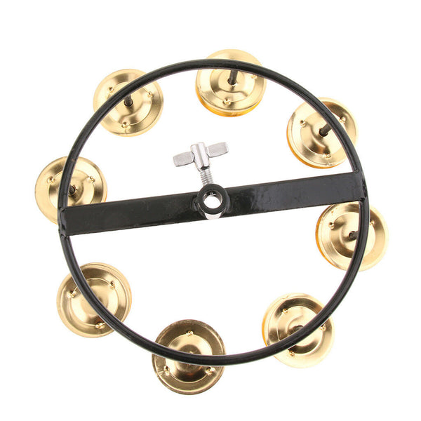 Drum Set Hi-hat Tambourine with Single Row Steel Jingles for Kids KTV Favor