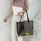 Clear PVC Transparent Shopping Bag Shoulder Handbag Lady Travel Tote (Grey)