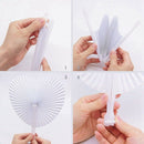 50Pcs Pocket Paper Fans Folding Handheld Fan Heart Shape For Wedding Party