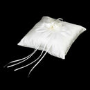 Ribbon Bud Wedding Ring Pillow Cushion Bearer 20 x 20cm Ivory