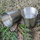 6Pcs/30Ml Stainless Steel Camping Tableware Compact Size Cover Mug Camping