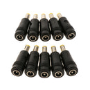 10 Pack Female Male 5.5x2.1 to 5.5x2.5mm Power Supply Adapter without Cable
