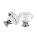 12pcs diamond-shaped crystal glass handle, 30mm drawer handle-transparent E6B4