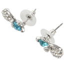 Women Fashion Rhinestone Cat Ear Stud Earrings Necklace Jewelry Set Q7C4