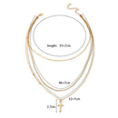 Bohemian Multi-layer Cross Pendant Chain Necklace Choker Statement JewelryGiftOZ