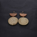 Fashion Women Handmade Wooden Straw Weave Drop Dangle Earrings JewelryATAUBD3C