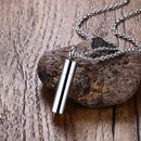 Alert ID Chain Necklace  Cross Engraved Pendant Container