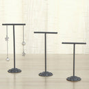 Earring T Shape Stand, 3 Pcs Black Metal Earring Display T Bar Earring Holder 02